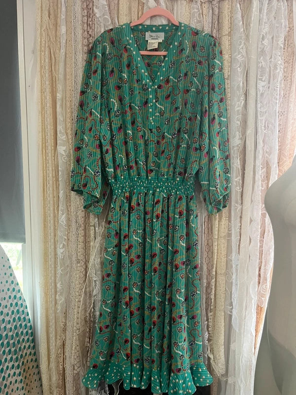 Diane Freis incredible vintage 1980s jewel print dress