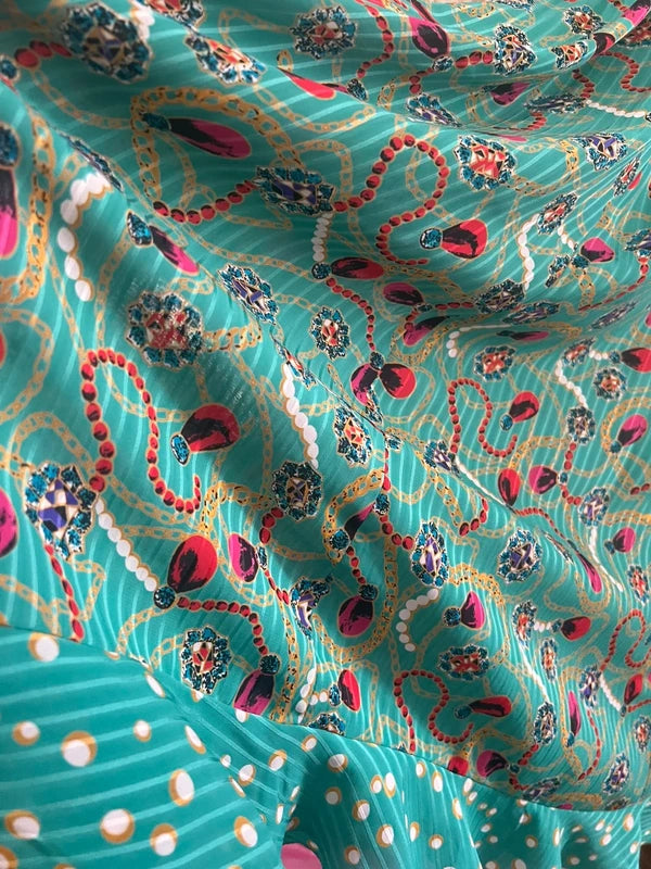 Diane Freis incredible vintage 1980s jewel print dress
