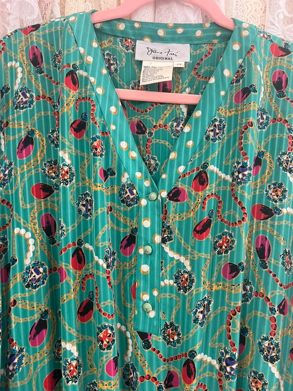 Diane Freis incredible vintage 1980s jewel print dress – The Fruit Moth Diane Freis incredible vintage 1980s jewel print dress – The Fruit Moth