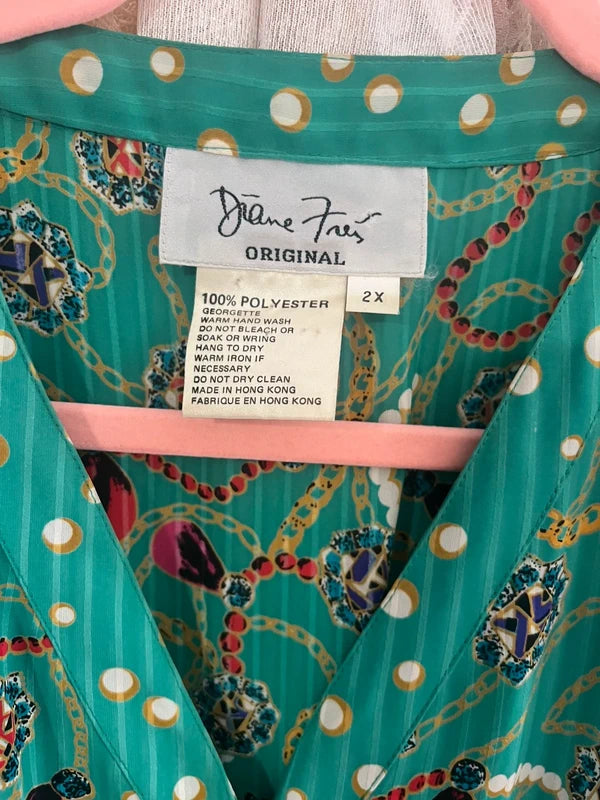 Diane Freis incredible vintage 1980s jewel print dress