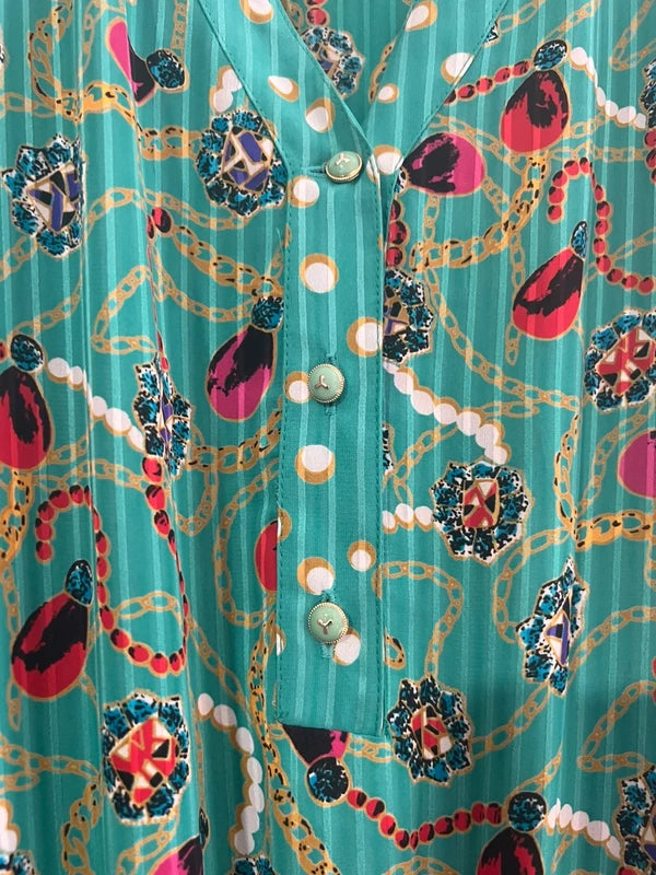 Diane Freis incredible vintage 1980s jewel print dress