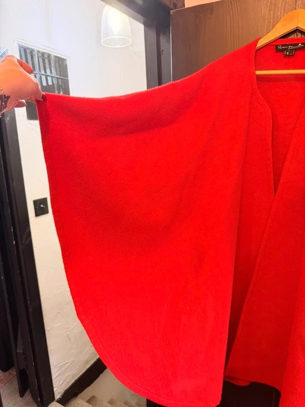 Stunning bright red pure new wool vintage Peter Martin cape