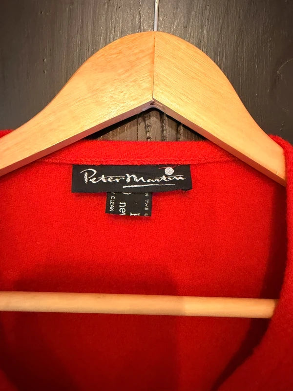 Stunning bright red pure new wool vintage Peter Martin cape