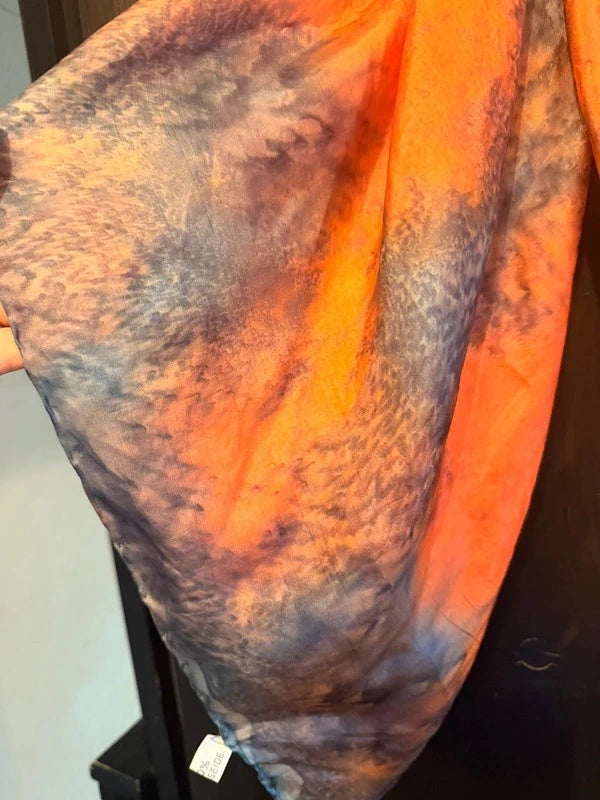 Tie dye 100% silk square scarf