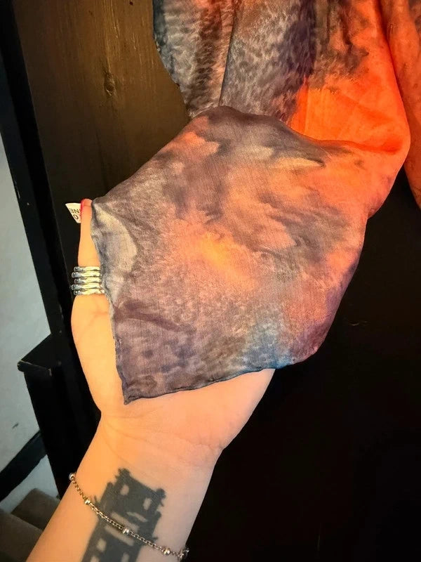 Tie dye 100% silk square scarf