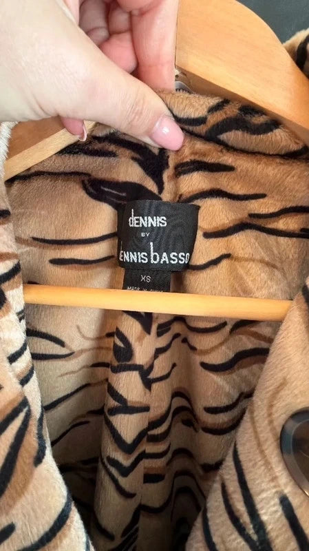 Dennis by Dennis Basso rare vintage reversible tiger print coat