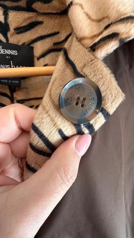 Dennis by Dennis Basso rare vintage reversible tiger print coat