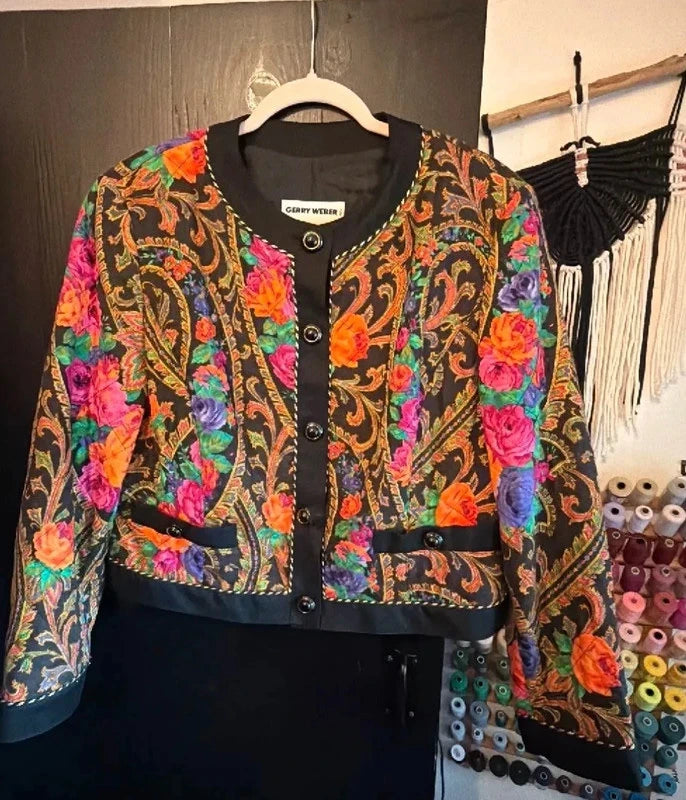 Incredible 80s vintage Gerry Weber quilted multicoloured jacket