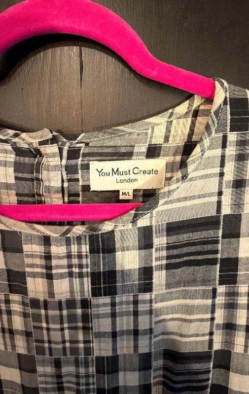 YMC You Must Create London Casual Plaid Dress Size M/L