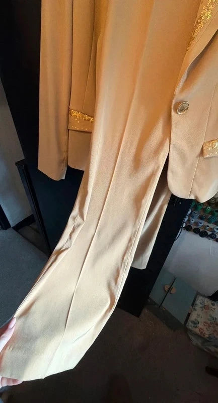 Vintage gold and sequin trouser suit y2K