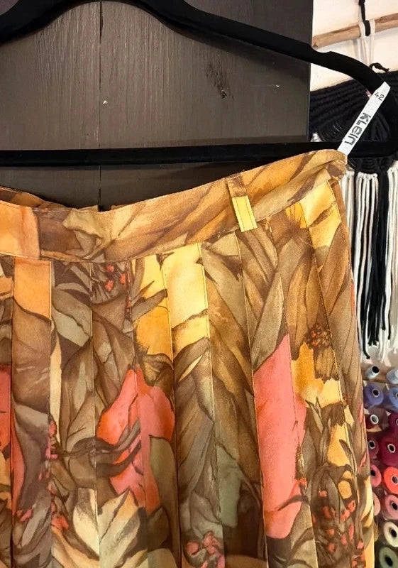 Klein Petit Paris Floral Pleated Skirt