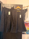 COS eyelash metallic black culotte and top set BNWT