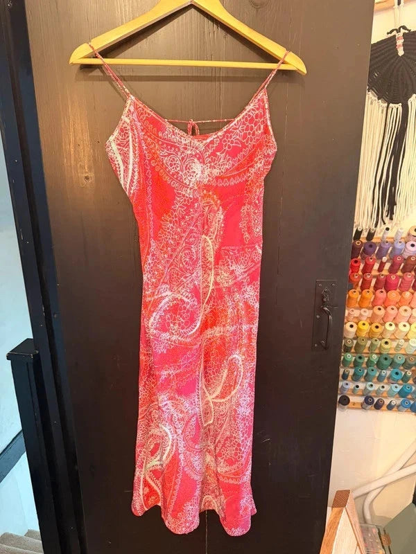 Y2K Vintage Silk Coast Paisley Dress