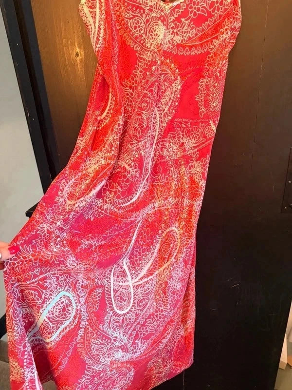 Y2K Vintage Silk Coast Paisley Dress