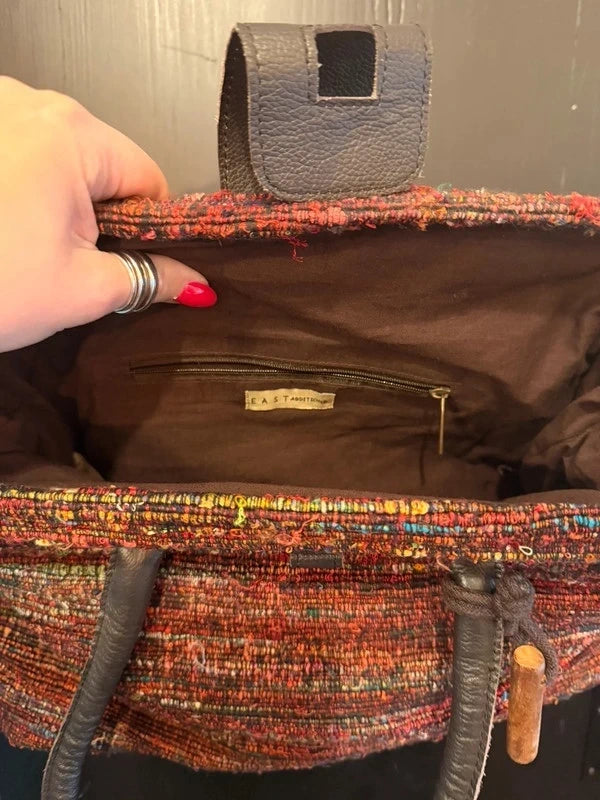 Vintage EAST woven boho handbag