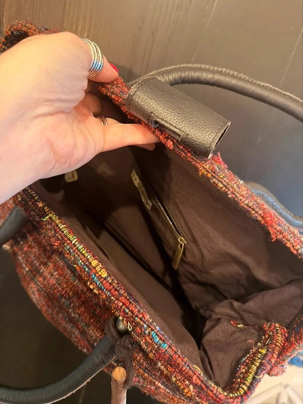 Vintage EAST woven boho handbag