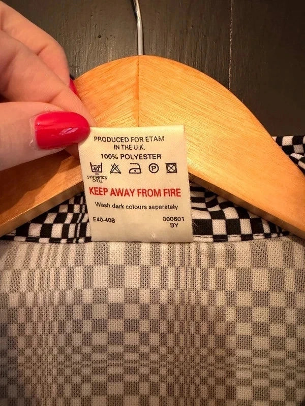 Vintage Etam Checkerboard pattern stretch shirt