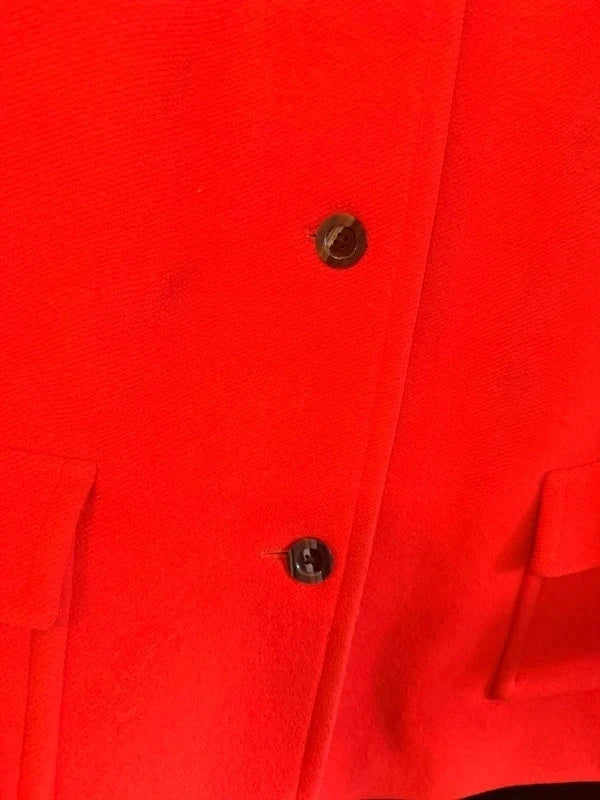 Aquascutum vintage bright red wool pea coat