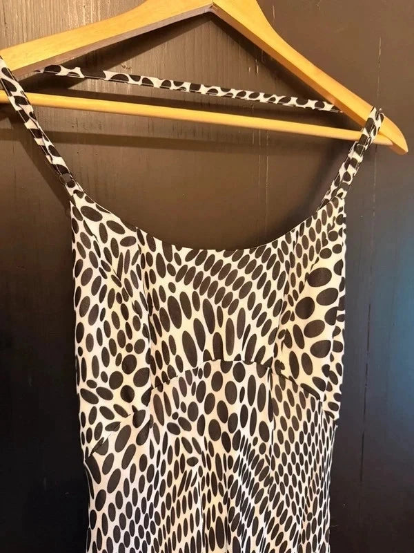 Vintage Y2K 90s Chou Chou polka dot bias cut strappy maxi dress