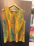 Vintage designer Doris Streich plisse sleeveless blouse