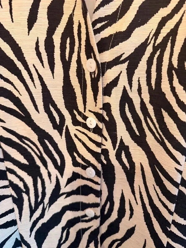 Vintage Silkland zebra print silk shirt