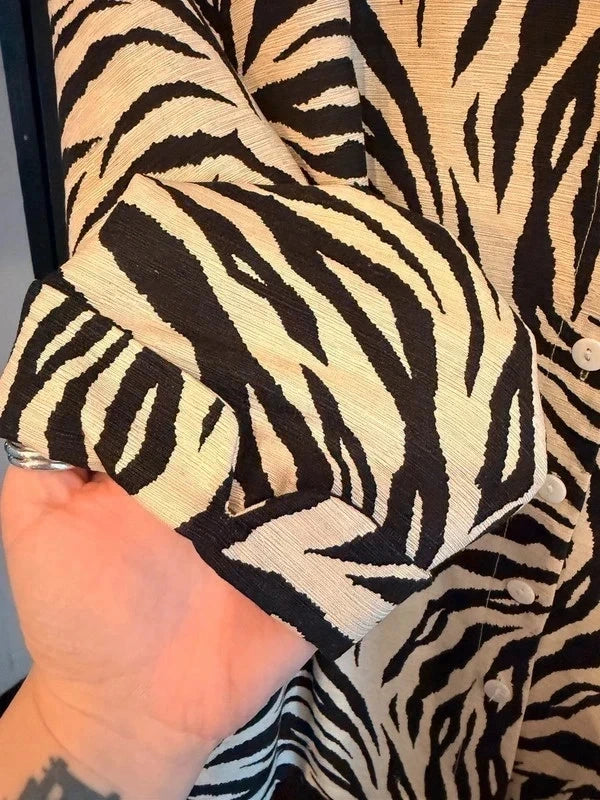Vintage Silkland zebra print silk shirt