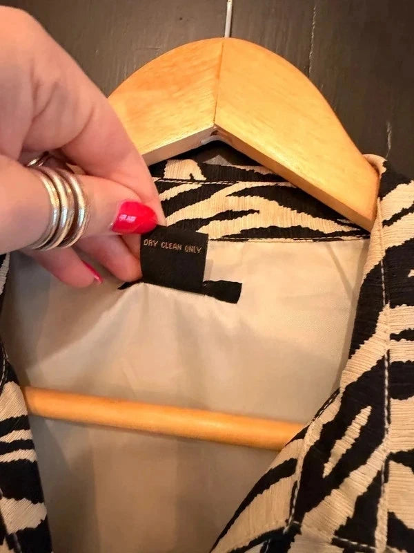 Vintage Silkland zebra print silk shirt
