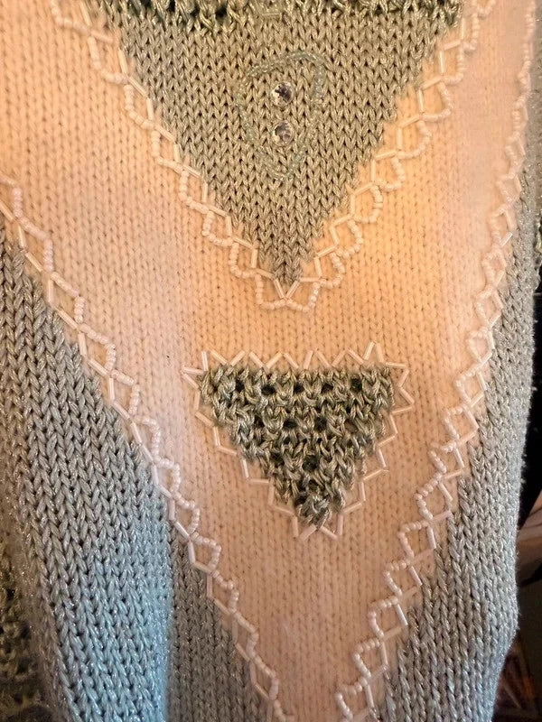 Beautiful Cindriela vintage crochet turquoise short sleeve jumper