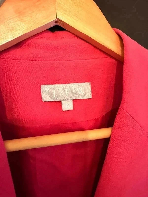 Incredible Y2K beaded bright pink silk blazer jacket