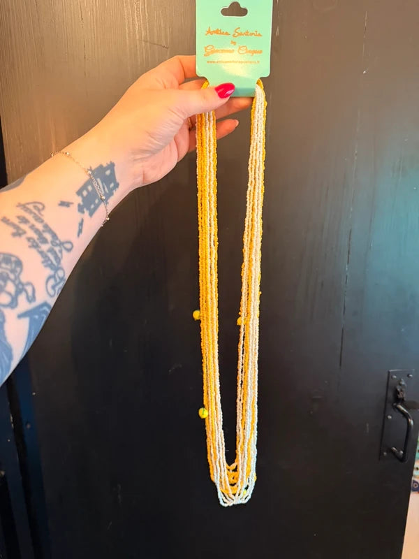Antica Sartoria Positano lemon beaded multi strand necklace BNWT