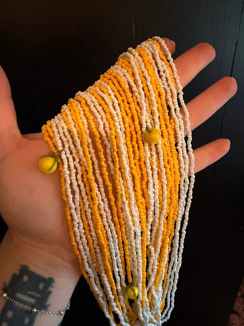 Antica Sartoria Positano lemon beaded multi strand necklace BNWT