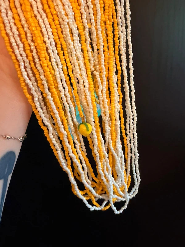 Antica Sartoria Positano lemon beaded multi strand necklace BNWT