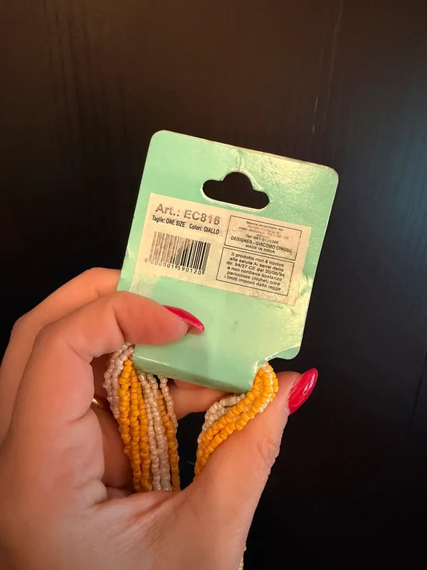 Antica Sartoria Positano lemon beaded multi strand necklace BNWT
