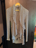 Linea Maglia made in Italy nautical stripe waterfall cardigan