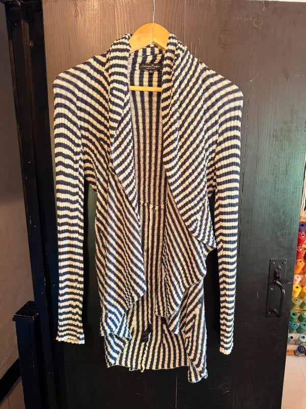 Linea Maglia made in Italy nautical stripe waterfall cardigan