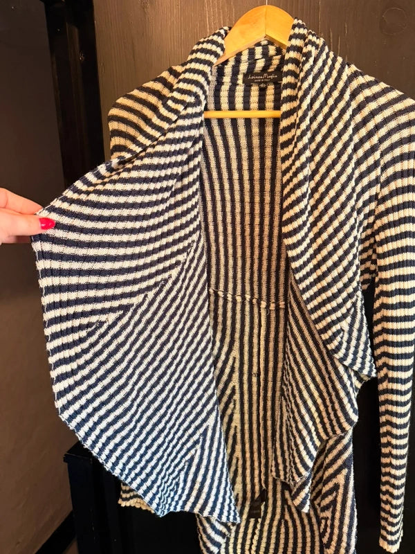 Linea Maglia made in Italy nautical stripe waterfall cardigan