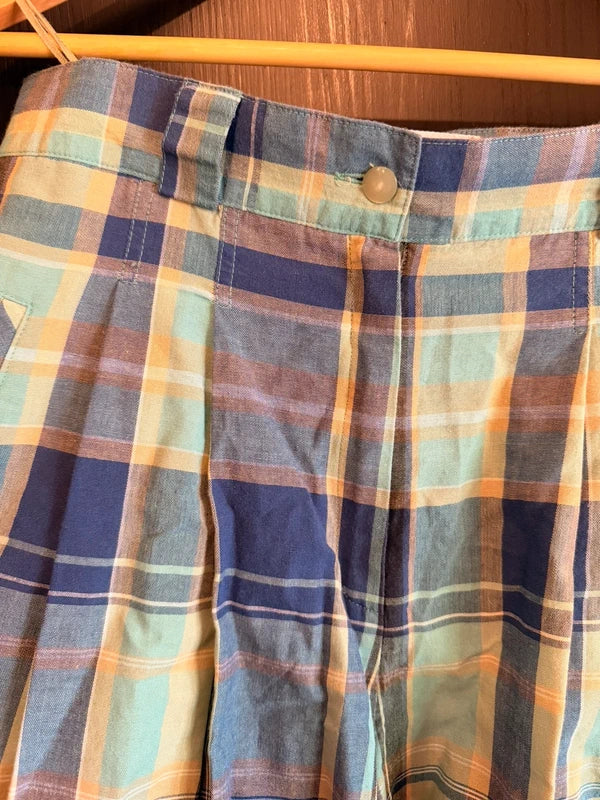 Gorgeous vintage check summer cotton shorts