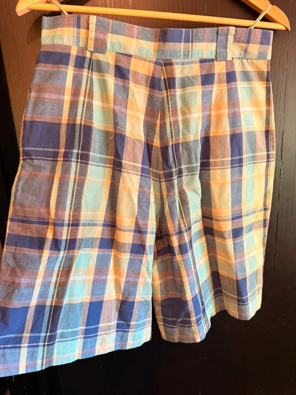 Gorgeous vintage check summer cotton shorts