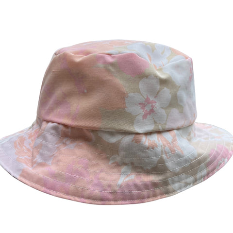 Amelia Pastel Peach Floral Reversible Bucket Hat