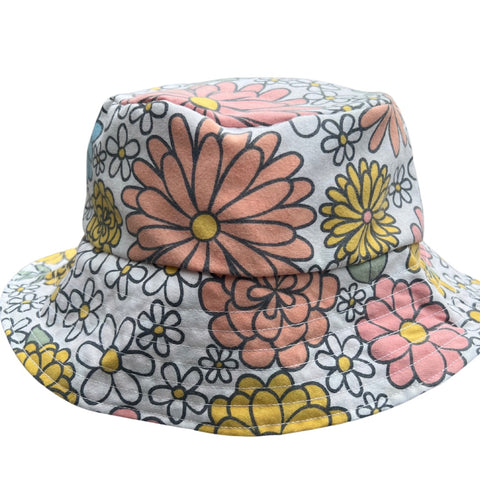 Marie Daisy and Retro Floral Reversible Bucket Hat