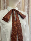 Terracotta Floral Lawn Cotton Pussybow Tie Collar