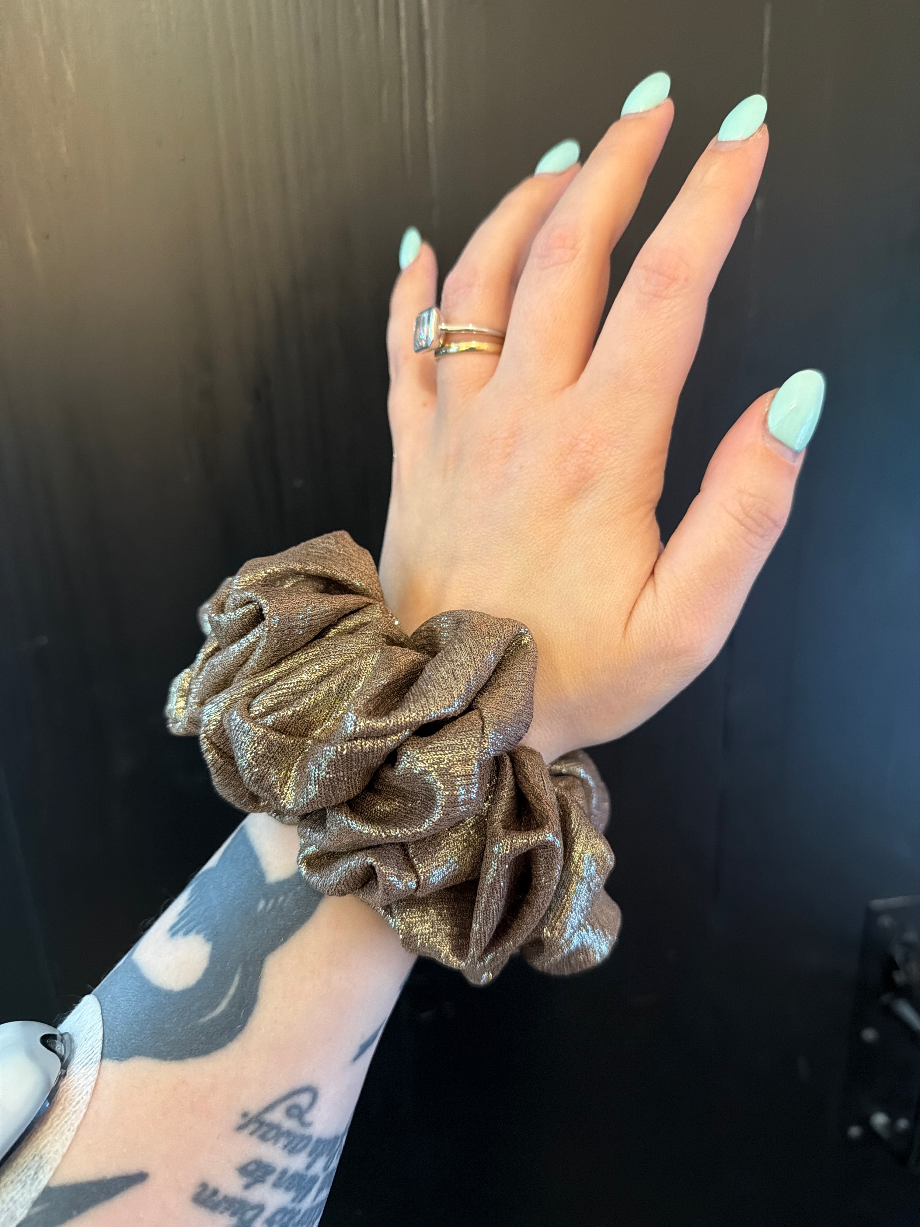 Gold Metallic Scrunchie