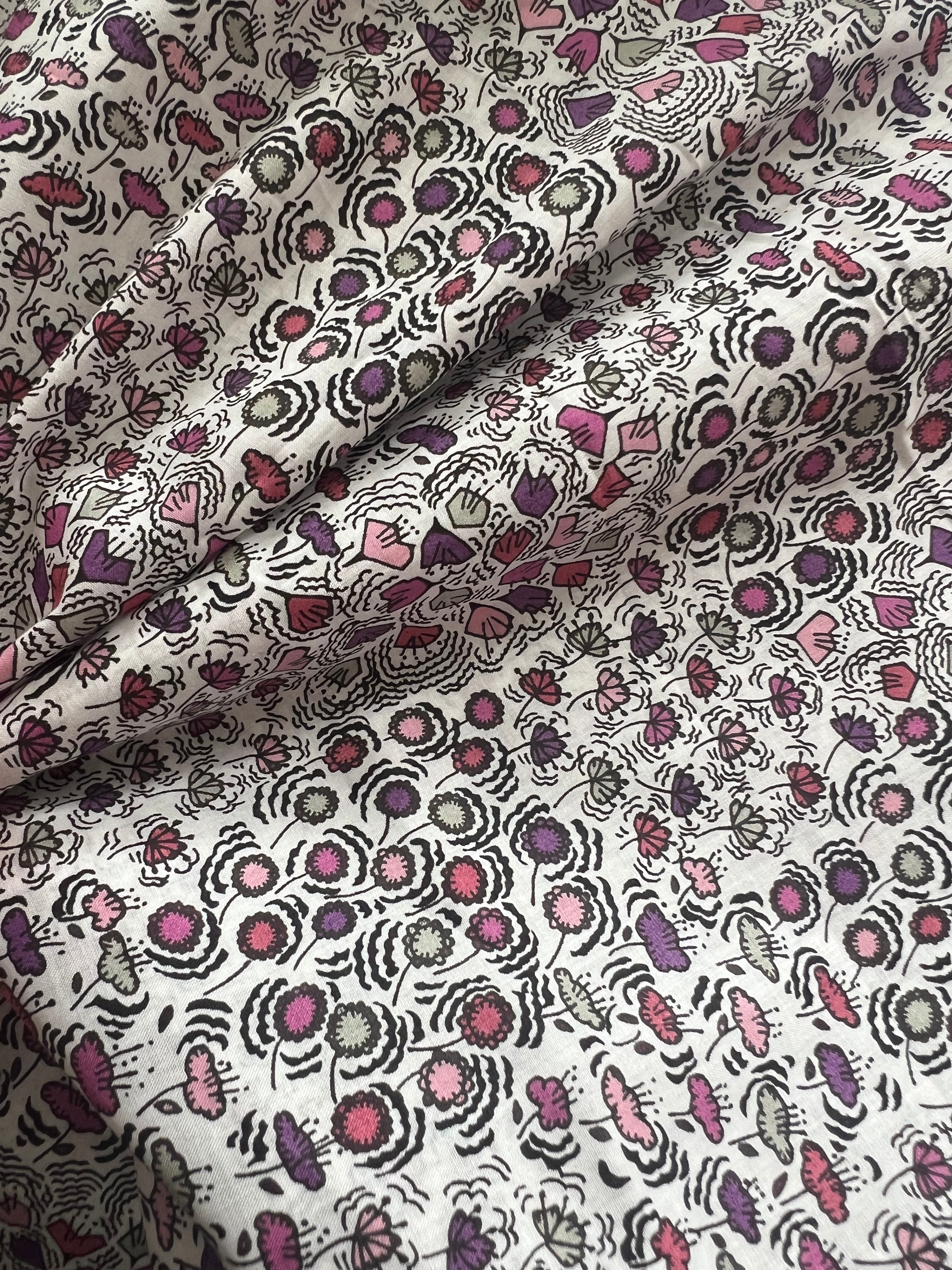 Whimsical Bloom Purple Pussybow Tie Collar