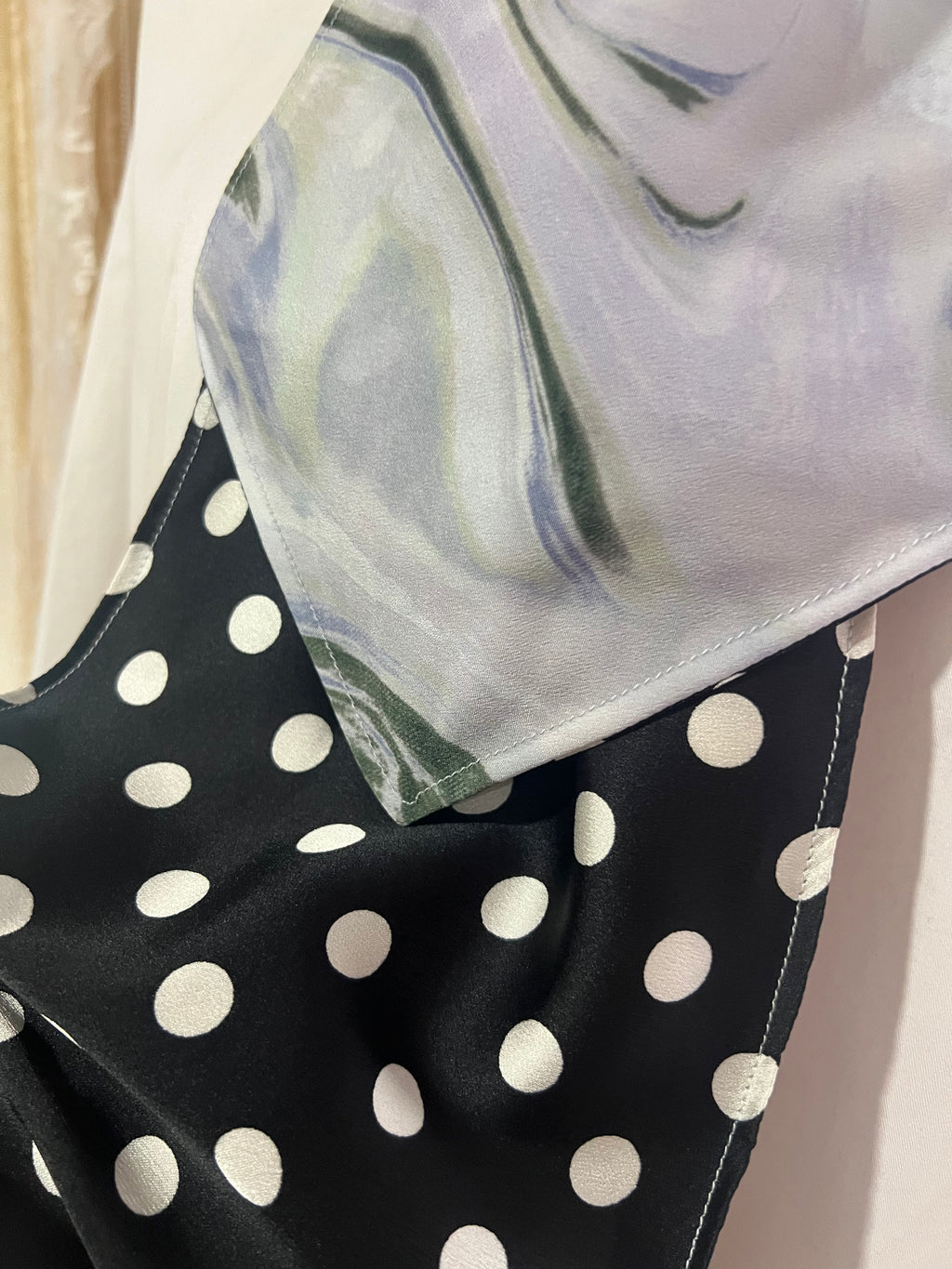 Blue Waves and Polkadot Reversible Cravat