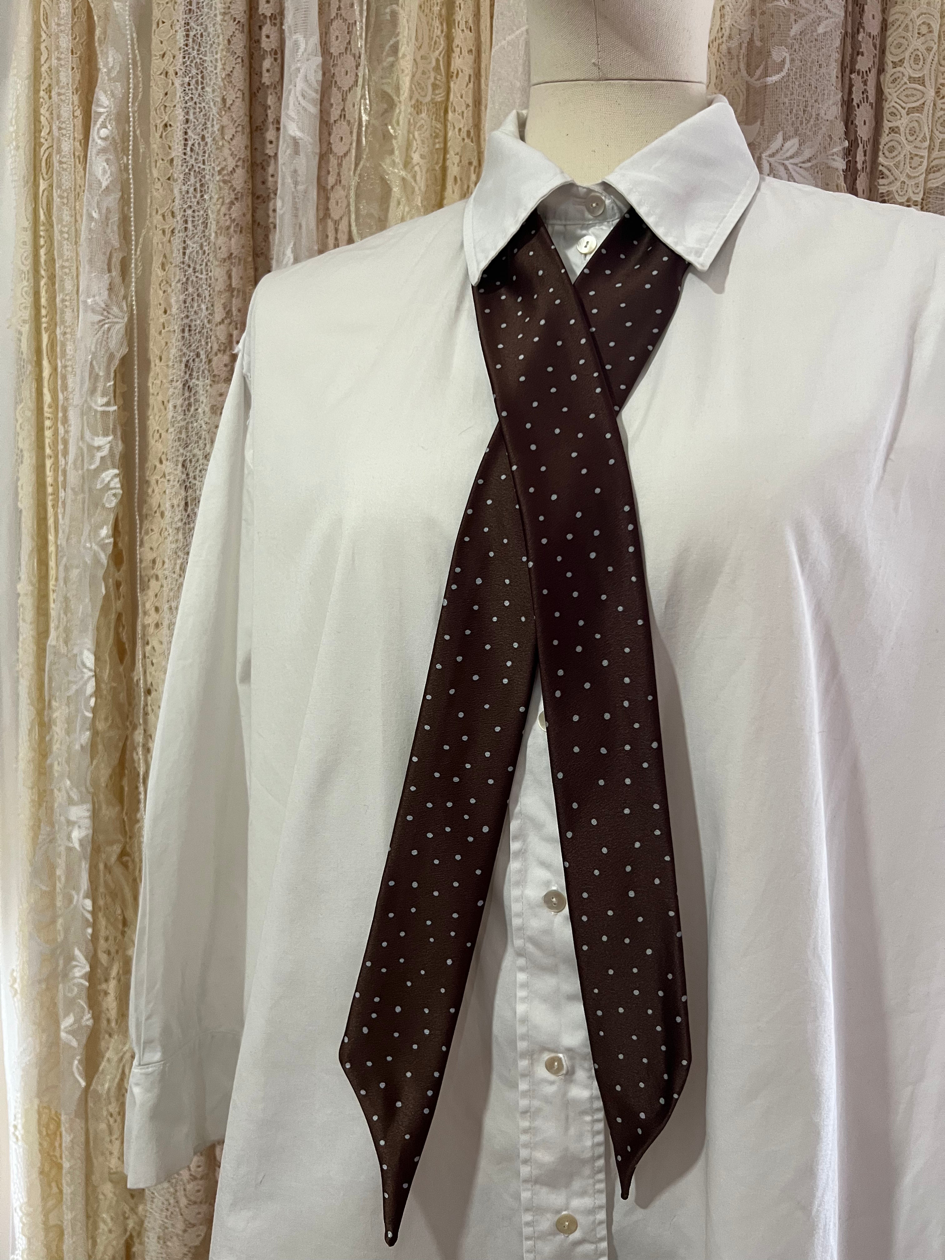 Chocolate Polkadot Skinny Scarf