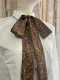 Vintage Paisley Lawn Cotton Pussybow Tie Collar