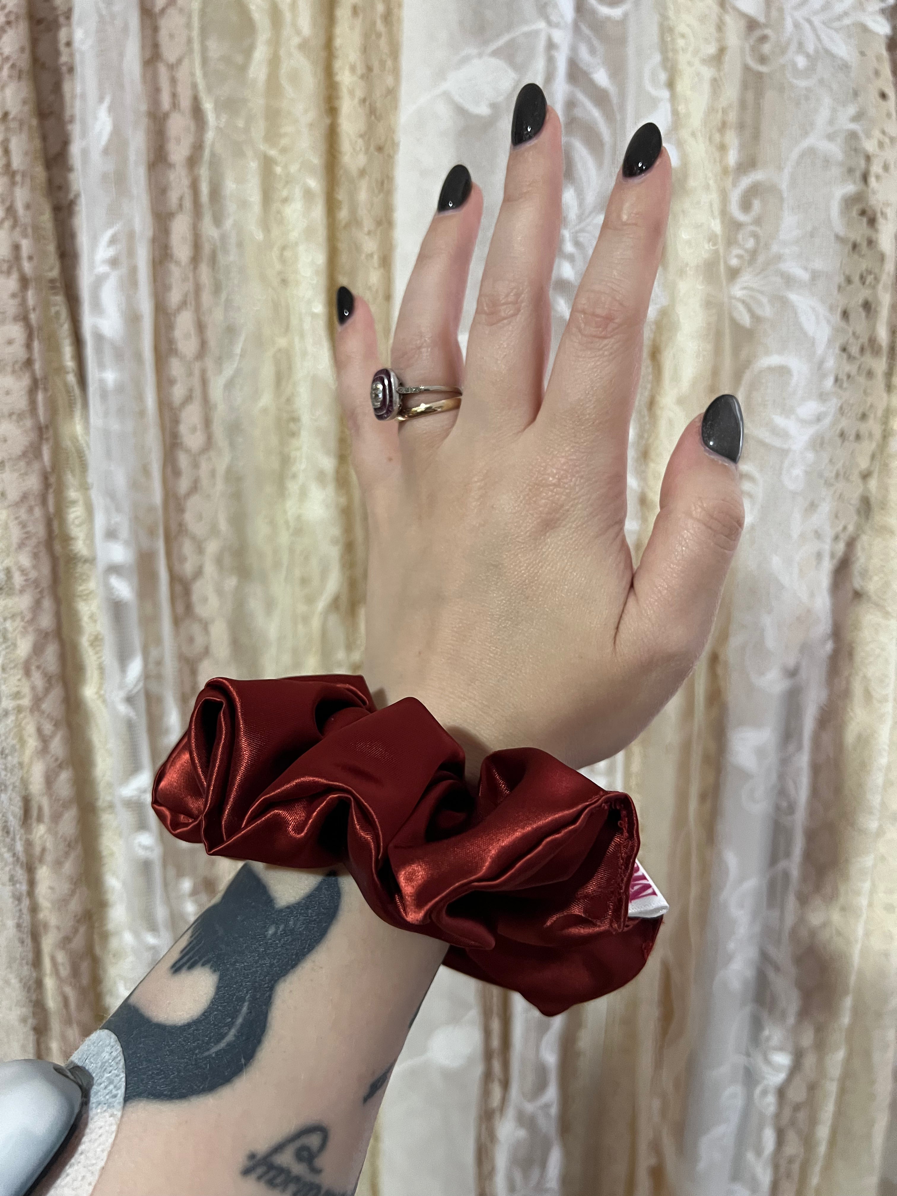 Deep Rust Silk Scrunchie