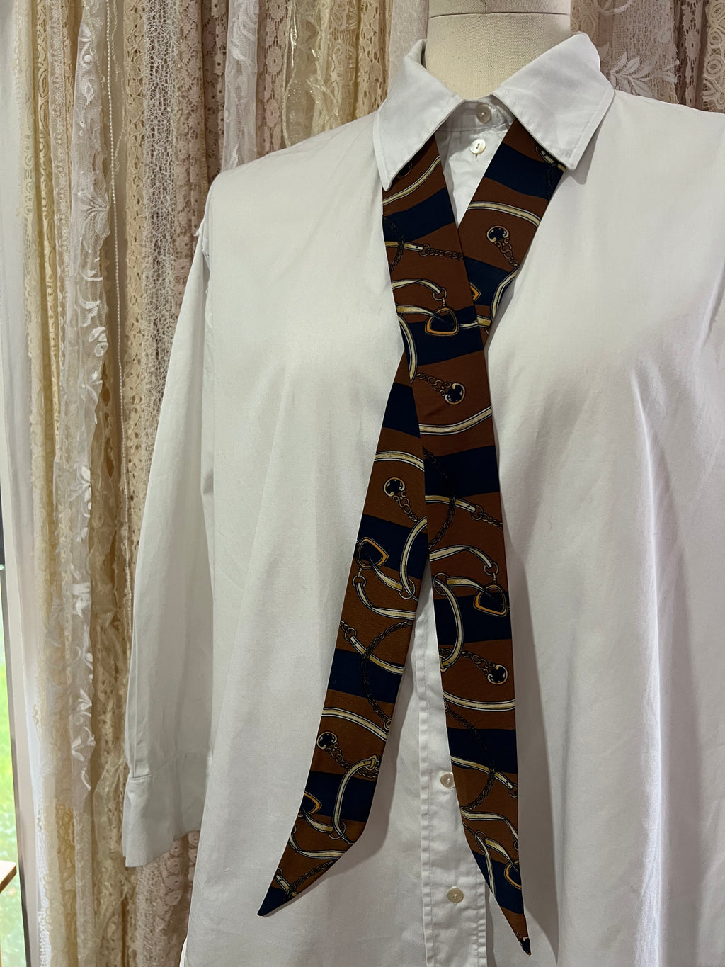 Equestrian Stripe Skinny Scarf