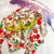 Crazy Fruit Print Frill Collar Cropped Blouse