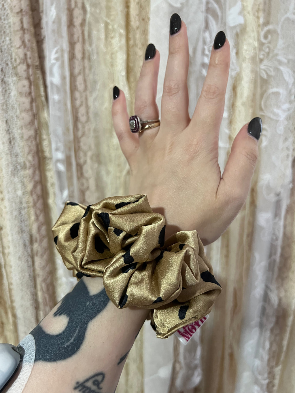 Gold Leopard Scrunchie